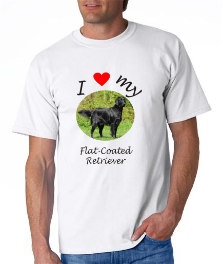 Dogs - Flat-Coated Retriever Picture on a Mens Shirt